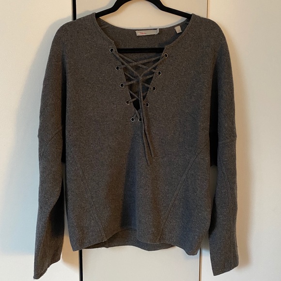 Vince Lace Front Sweater - Picture 2 of 5